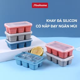 Khay Làm Đá Silicon Có Nắp Đậy JYoohome Kháng Khuẩn Chống Mùi Tủ Lạnh, Khuôn Làm Đá  Làm Thạch 1