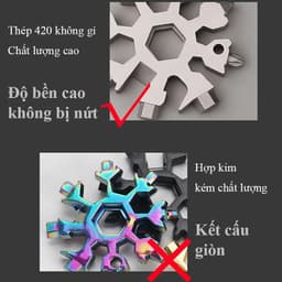 Cờ lê bông tuyết BTOOl cờ lê lục giác đa năng thép không gỉ 19 trong 1 kết hợp công cụ móc nhỏ gọn tiện dụng 4