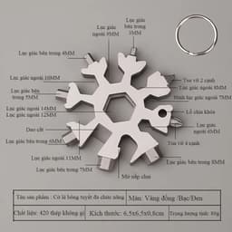 Cờ lê bông tuyết BTOOl cờ lê lục giác đa năng thép không gỉ 19 trong 1 kết hợp công cụ móc nhỏ gọn tiện dụng 6