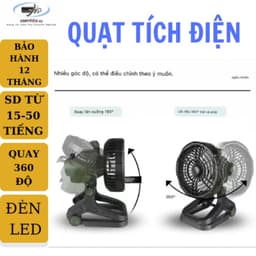 Quạt Tích Điện Dung lượng Siêu Khủng - Sử Dụng Liên Tục 15-50 Tiếng 1