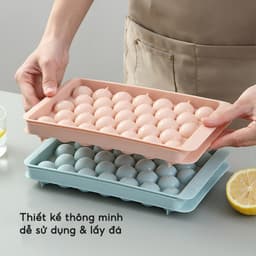Khay Đá 33 Viên JYoohome Nhựa PP An Toàn Sức Khoẻ Khuôn Thạch Bi Nhựa Tròn Làm Rau Câu Hoa Quả 5
