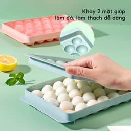 Khay Đá 33 Viên JYoohome Nhựa PP An Toàn Sức Khoẻ Khuôn Thạch Bi Nhựa Tròn Làm Rau Câu Hoa Quả 2
