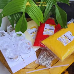 Combo Làm 12 - 36 Hũ Chum Sen  100ml + Sáp Bơ, Tặng Tim Đèn, Keo Nến, Văn Khấn - Nguyên Liệu Làm Nến Bơ Cúng Dư 3