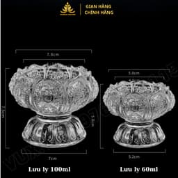 Đế Nến Chân Đèn Cát Tường Ly Thủy Tinh Cao Cấp Đựng Nến, Làm Nến Cúng Dường 4