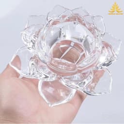 Đế Nến Hoa Sen Lưu Ly Cao Cấp Đựng Nến, Làm Nến Dâng Phật Cúng Dường 2