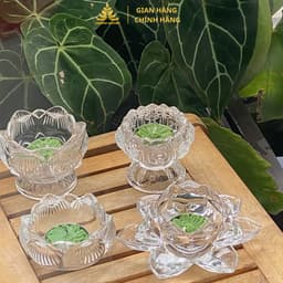 Đế Nến Hoa Sen Lưu Ly Cao Cấp Đựng Nến, Làm Nến Dâng Phật Cúng Dường 4