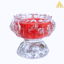 Đế Nến Chân Đèn Cát Tường Ly Thủy Tinh Cao Cấp Đựng Nến, Làm Nến Cúng Dường 2
