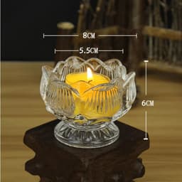 Đế Nến Chân Đèn Cát Tường Ly Thủy Tinh Cao Cấp Đựng Nến, Làm Nến Cúng Dường 3