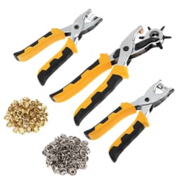 Kềm / Bộ 3 Kìm đa chức năng gồm 1 kìm bấm lỗ, 1 kìm bấm khoen 4.5mm , bấm nút 5 chấu (nút sắt vành 9mm) MÃ AL-02 3