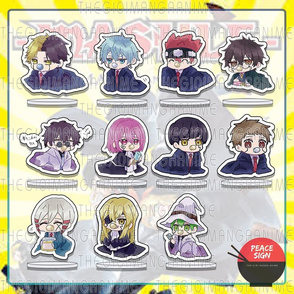 (mua 1 tặng 1) (3cm) Mô hình standee MASHLE: MAGIC AND MUSCLES ver BABY TRÙM ÁO mica acrylic anime chibi trang trí