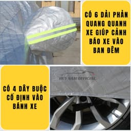 Bạt Phủ Xe Ô TÔ - Loại 3 Lớp Loại Cao Cấp - Bạt Trùm Xe Ô TÔ 4 Chỗ 5 Chỗ 7 Chỗ, Bán Tải - Bạt phủ ô tô Bảo Hành 1 Năm 9