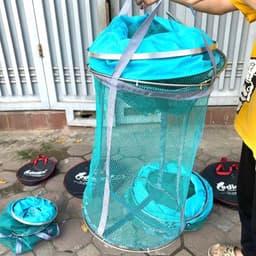 Rọng cá Ediao Fangsi xanh Khung inox, chất liệu lưới cực dày dặn 3