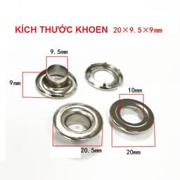 Khoen ore mắt cáo 10mm Chân cao 9mm Khoen bạt PVC, HDPE, bạt lưới, bạt xe tải Bằng thau không gỉ 1