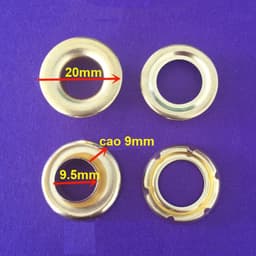 Khoen ore mắt cáo 10mm Chân cao 9mm Khoen bạt PVC, HDPE, bạt lưới, bạt xe tải Bằng thau không gỉ 4