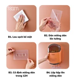 [CHÍNH HÃNG] Hộp đựng đũa muỗng treo tường KACOO thoáng khí ngăn ẩm mốc, Ống đựng đũa có nắp đậy tích hợp móc treo 7