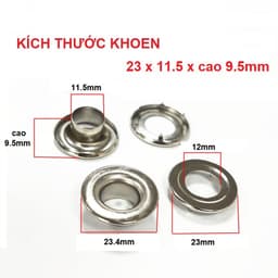 Khoen mắt cáo 12mm Chân cao 9.5mm Chân cao 7mm Khoen bạt nhựa, bạt PVC, HDPE, bạt lưới, bạt xe tải Bằng thau không gỉ 2