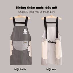 Tạp dề TOAM chống thấm nước, thấm dầu có túi lớn đựng đồ và khăn lau tay thời trang Hàn Quốc 4