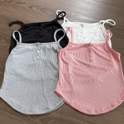 Áo Hai Dây Nữ 3 Cúc mới năm 2024 thiết kế vạt bầu xinh xắn m706, Áo tank top hở cổ đáy 7