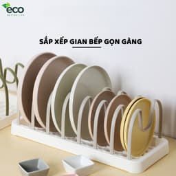 AMIZIN (LOẠI 1) Kệ Để Nắp Vung Nồi Đa Năng ECO, Giá Úp Đĩa Chảo Để Đồ Nhà Bếp Điều Chỉnh Khoảng Cách Tùy Ý AMIZIN 6