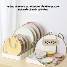 AMIZIN (LOẠI 1) Kệ Để Nắp Vung Nồi Đa Năng ECO, Giá Úp Đĩa Chảo Để Đồ Nhà Bếp Điều Chỉnh Khoảng Cách Tùy Ý AMIZIN 8