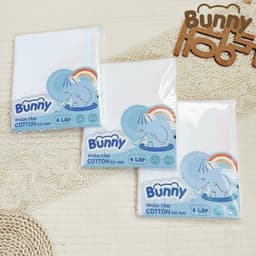 Khăn tắm xô cho bé 4 lớp, 6 lớp xuất nhật Bunny khổ 75x75, vải xô cao cấp xuất nhật mềm mại không xù bông. 7