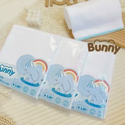 Khăn tắm xô cho bé 4 lớp, 6 lớp xuất nhật Bunny khổ 75x75, vải xô cao cấp xuất nhật mềm mại không xù bông. 9
