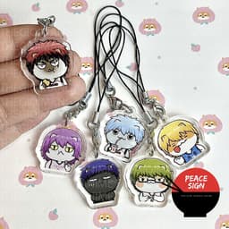 (Tặng móc khóa) Móc dây treo điện thoại KUROKO NO BASKET ver MẶT MÈO in hình Tuyển thủ vô hình chibi mica móc khóa anime 1