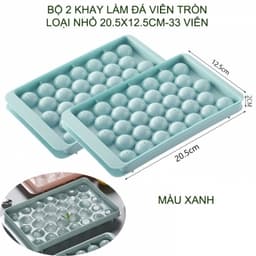 Combo 1 - 5 Khay Làm Đá 33 Viên Tròn, Khuôn Nhựa Làm Đá Bi Tròn, Làm Thạch Rau Câu 33 Ô 2