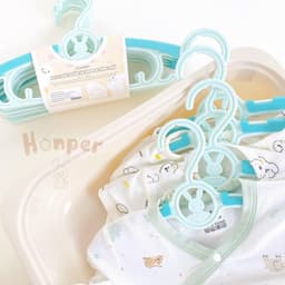 Bộ 5 móc phơi đồ hình thỏ Honper treo quần áo trẻ em cho bé, nhựa cao cấp dày dặn có nấc điều chỉnh dài ngắn. 3