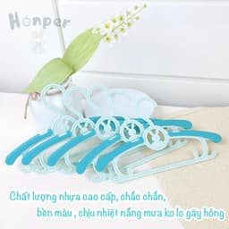 Bộ 5 móc phơi đồ hình thỏ Honper treo quần áo trẻ em cho bé, nhựa cao cấp dày dặn có nấc điều chỉnh dài ngắn. 6