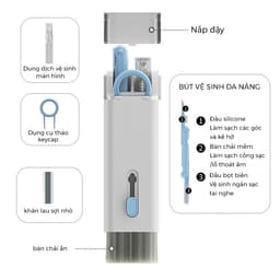 Bộ Dụng Cụ Vệ Sinh Laptop Máy Tính SMTech Bộ Vệ Sinh Bàn Phím Màn Hình Tai Nghe Điện Thoại Nhỏ Gọn 3