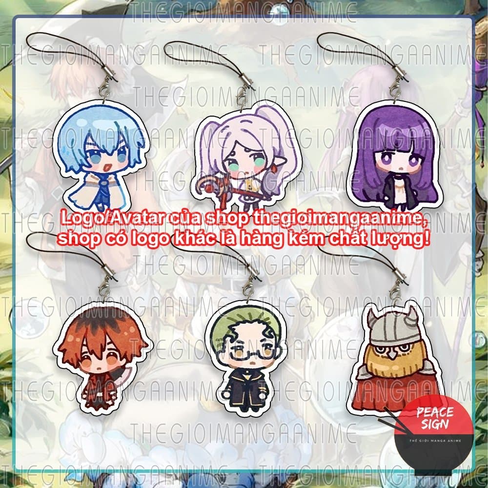 (mua 1 tặng 1) Dây treo điện thoại in hình FRIEREN: BEYOND JOURNEY'S END ver MÁ HỒNG mica dây móc khóa anime tiện lợi 