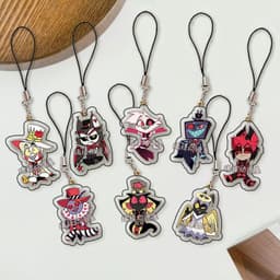 (mua 1 tặng 1) Dây treo điện thoại in hình HAZBIN HOTEL ver Helluva Boss HOẠT HÌNH mica dây móc khóa anime tiện lợi 1