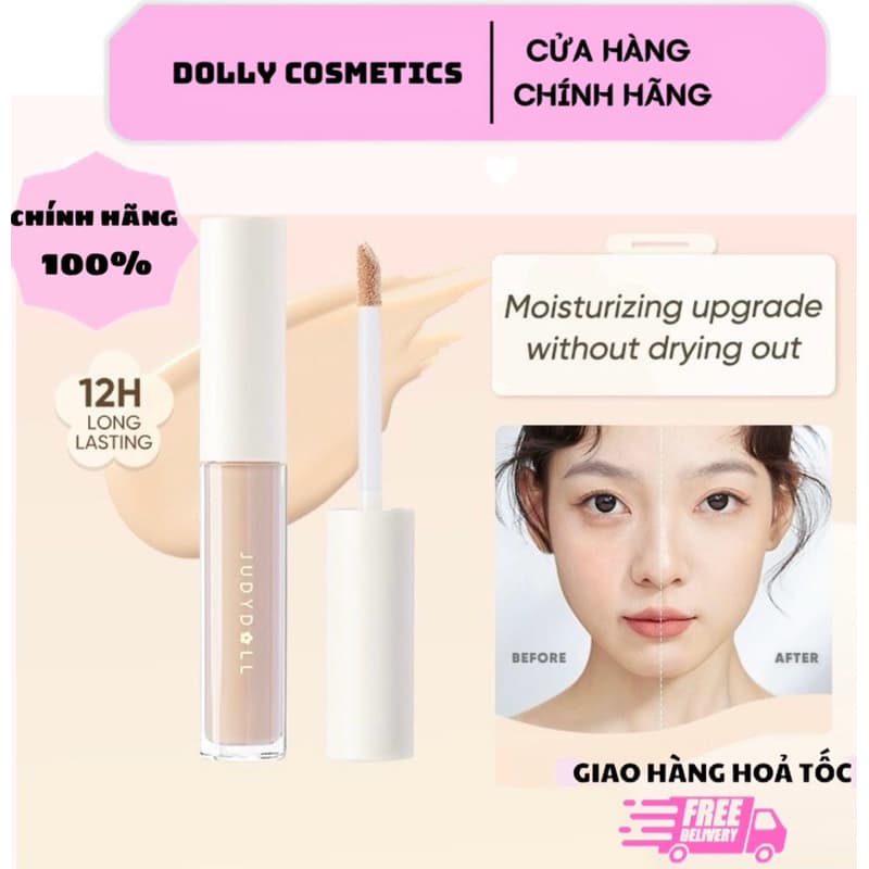 [JudyDoll] Kem che khuyết điểm JudyDoll Traceless Cloud-Touch Concealer Bền màu Lâu trôi Không cakey 3.2g