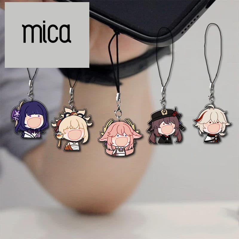 (mua 1 tặng 1) Dây treo điện thoại in hình GENSHIN IMPACT ver HÉT mica acrylic dây móc khóa anime tiện lợi xinh xắn