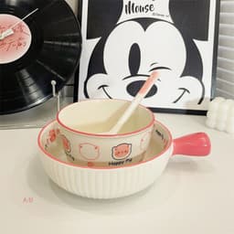 VINBEO Set Bát Sứ 3 Món Hoạ Tiết Lợn Hồng BIN002 3