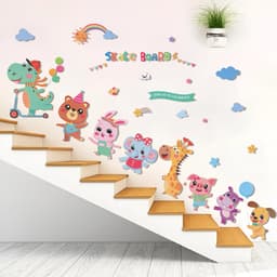 Decal dán tường cho bé Orange đoàn thú decor phòng ngủ, tủ quần áo cho bé, dán chi tiết rời 2