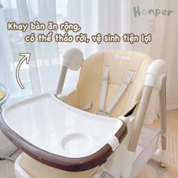 (THANH LÝ)Ghế ăn dặm Honper điều chỉnh độ cao, điều chỉnh độ ngả, gấp gọn, có bánh xe cực chắc chắn bảo hành 2 năm 6