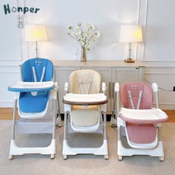 (THANH LÝ)Ghế ăn dặm Honper điều chỉnh độ cao, điều chỉnh độ ngả, gấp gọn, có bánh xe cực chắc chắn bảo hành 2 năm 3