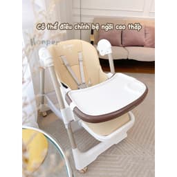 (THANH LÝ)Ghế ăn dặm Honper điều chỉnh độ cao, điều chỉnh độ ngả, gấp gọn, có bánh xe cực chắc chắn bảo hành 2 năm 9