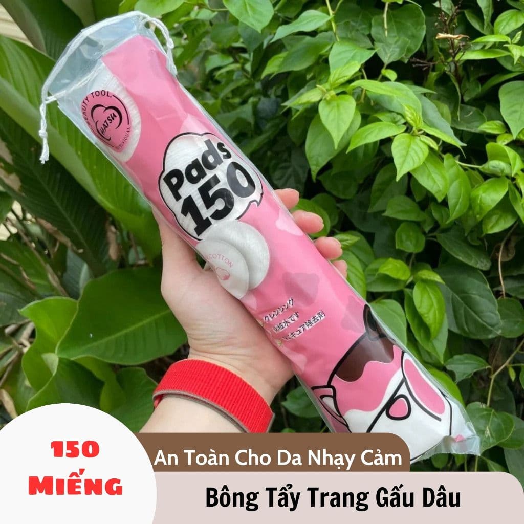 Combo 3 Gói Bông Tẩy Trang 150 Miếng Gấu Dâu LOTSO Chính Hãng  BABYLOVE.SOTRE