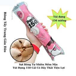 Combo 3 Gói Bông Tẩy Trang 150 Miếng Gấu Dâu LOTSO Chính Hãng  BABYLOVE.SOTRE 3
