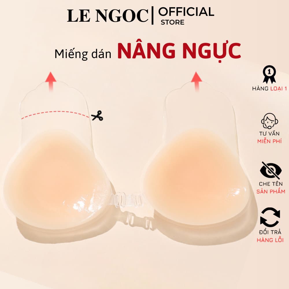 Miếng Dán Ngực Silicone Cài Trước Chống Chảy Xệ Chống Thấm Nước Giúp Tạo Khe V1 Lê Ngọc 173