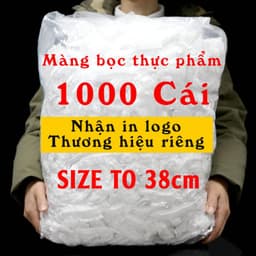 Túi 1000 cái màng bọc thực phẩm trong suốt có bo chun 38CM 1