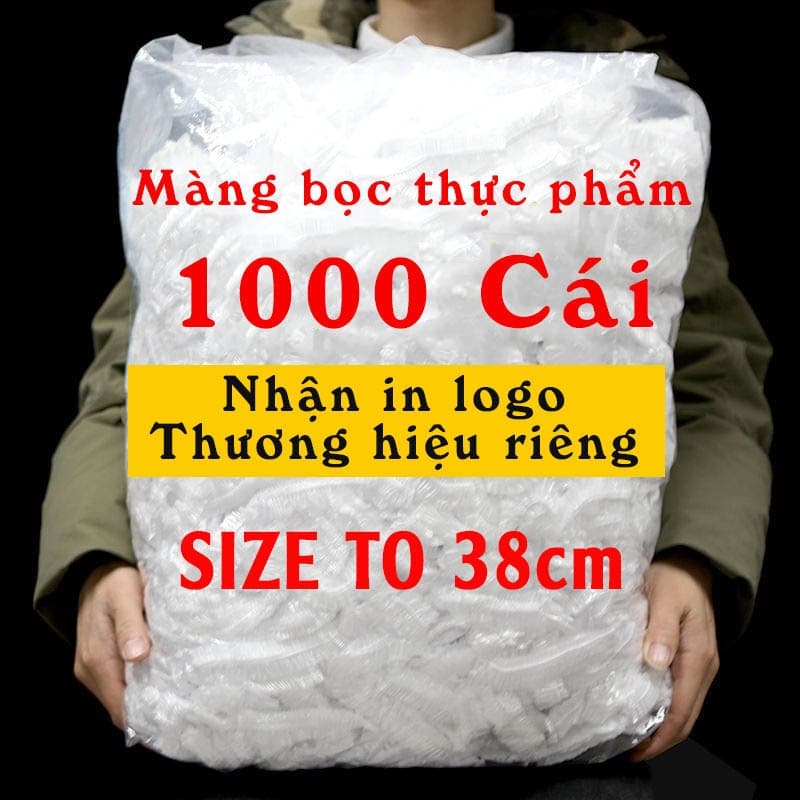 Túi 1000 cái màng bọc thực phẩm trong suốt có bo chun 38CM