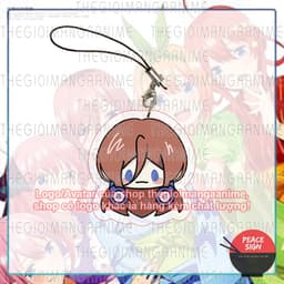 (mua 1 tặng 1) Móc dây treo điện thoại Gotoubun No Hanayome ver MẮT ĐẬU in hình Nhà có 5 nàng dâu anime chibi mica 6
