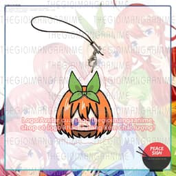 (mua 1 tặng 1) Móc dây treo điện thoại Gotoubun No Hanayome ver MẮT ĐẬU in hình Nhà có 5 nàng dâu anime chibi mica 5
