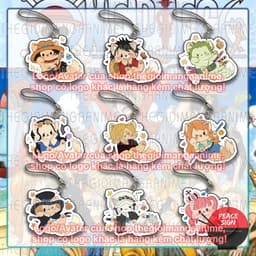 (mua 1 tặng 1) Móc dây treo điện thoại ONE PIECE ver MÈO in hình Đảo hải tặc anime chibi mica acrylic móc khóa 1