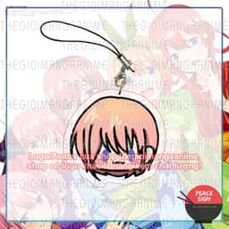 (mua 1 tặng 1) Móc dây treo điện thoại Gotoubun No Hanayome ver MẮT ĐẬU in hình Nhà có 5 nàng dâu anime chibi mica 4