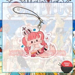 (mua 1 tặng 1) Móc dây treo điện thoại ONE PIECE ver MÈO in hình Đảo hải tặc anime chibi mica acrylic móc khóa 3